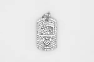 Silver Pave You   Me Charm