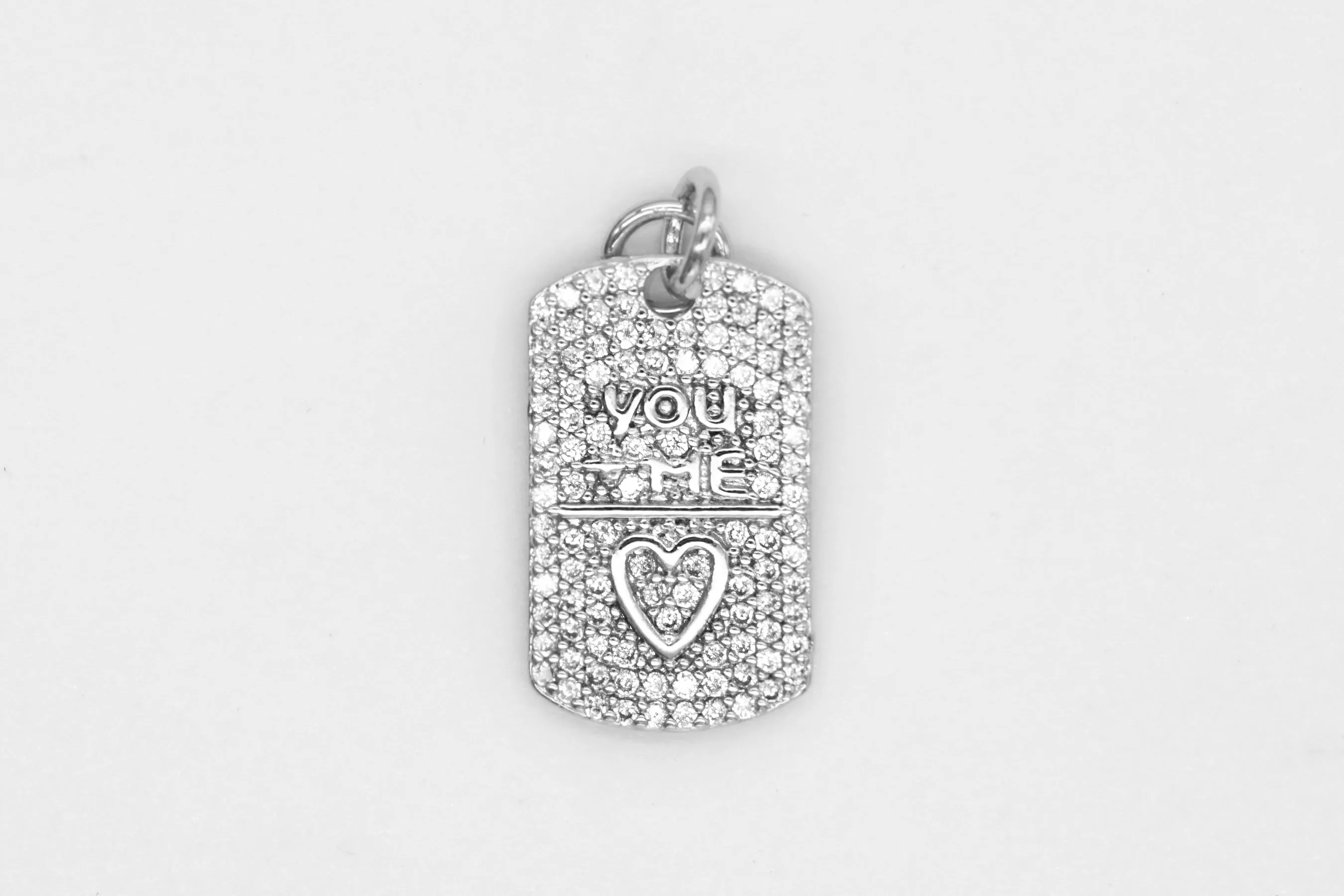 Silver Pave You   Me Charm