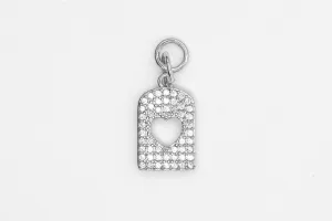 Silver Small Pave Open Heart Charm
