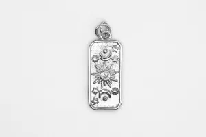 Silver Sun and Moon Charm