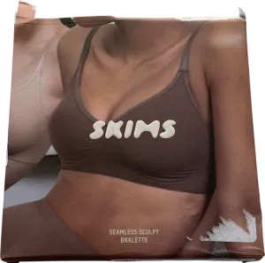 SKIMS Black Seamless Sculpt Bralette - Onyx UK M