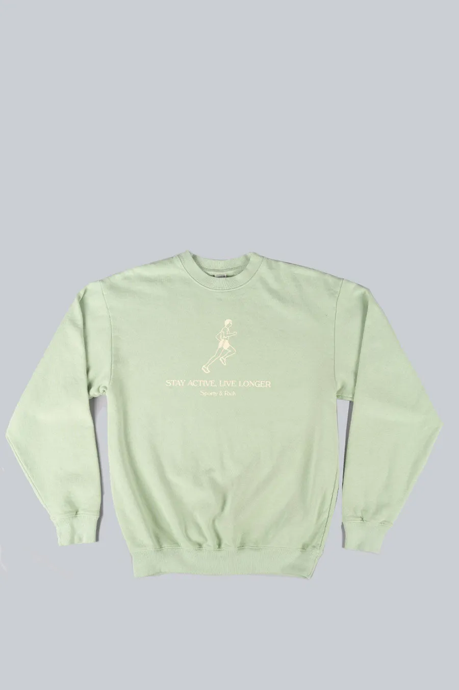 SPORTY AND RICH LIVE LONGER CREWNECK HONEYDEW