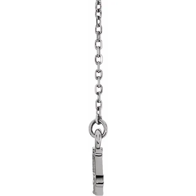 Sterling Silver Beaded Bar 16-18" Necklace