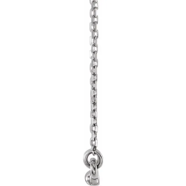 Sterling Silver Beaded Bar 16-18" Necklace