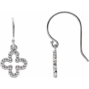 Sterling Silver Beaded Clover Earrings