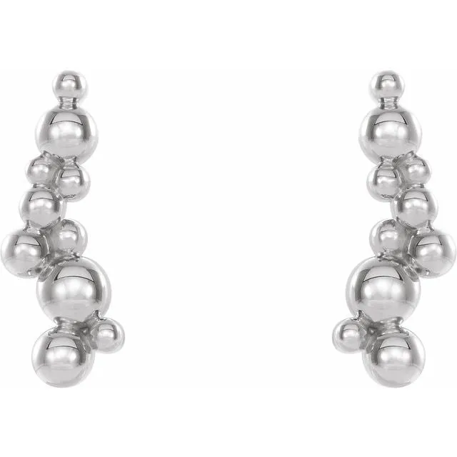 Sterling Silver Beaded Ear Climbers