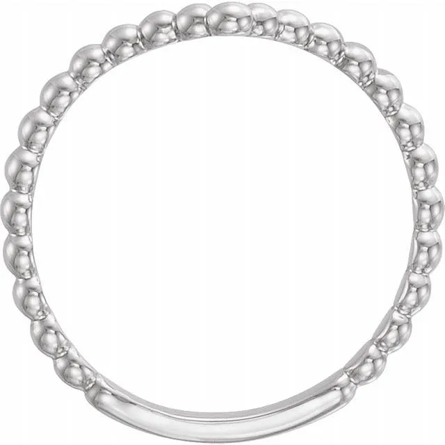 Sterling Silver Beaded V Ring