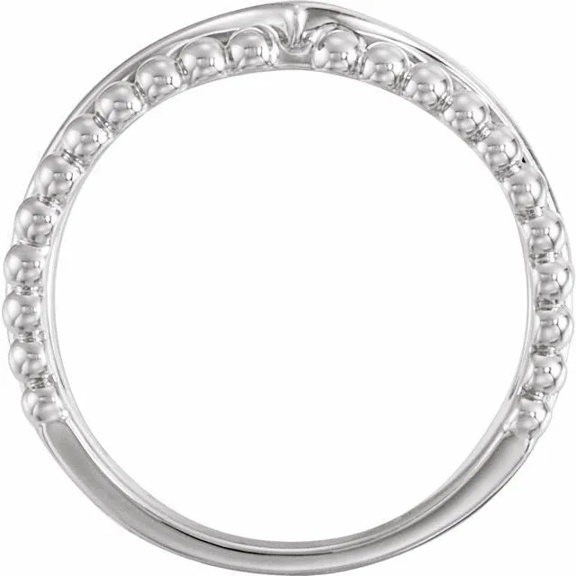 Sterling Silver Negative Space Beaded V Ring