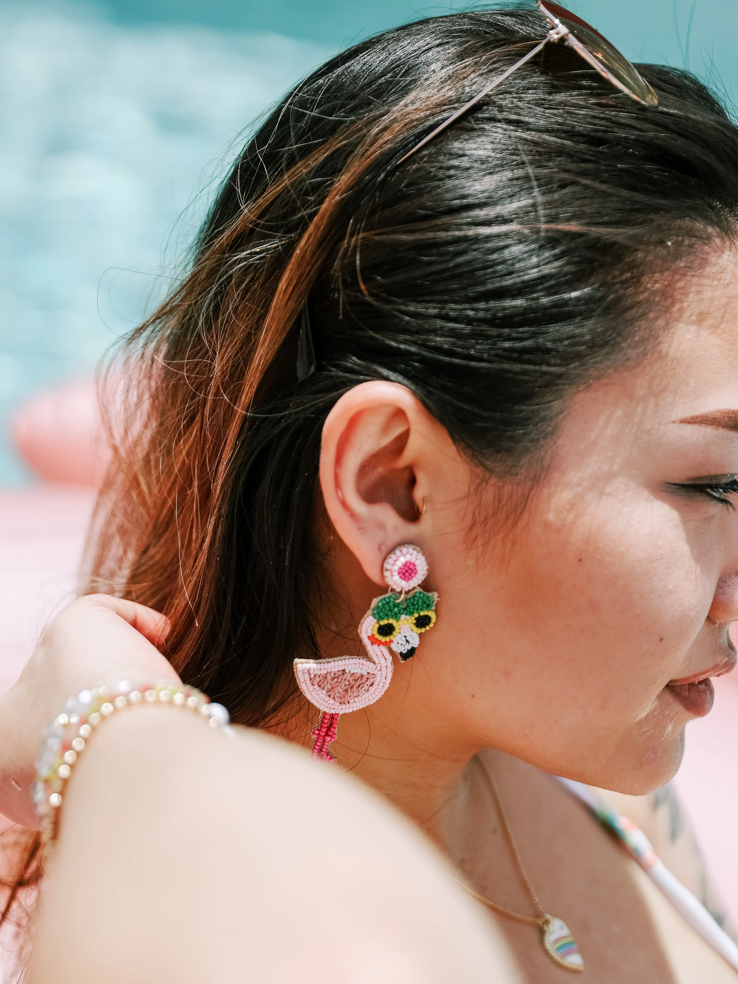Summer Flamingo Earrings