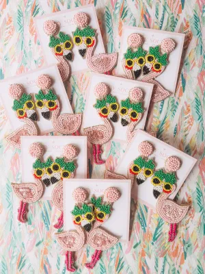 Summer Flamingo Earrings