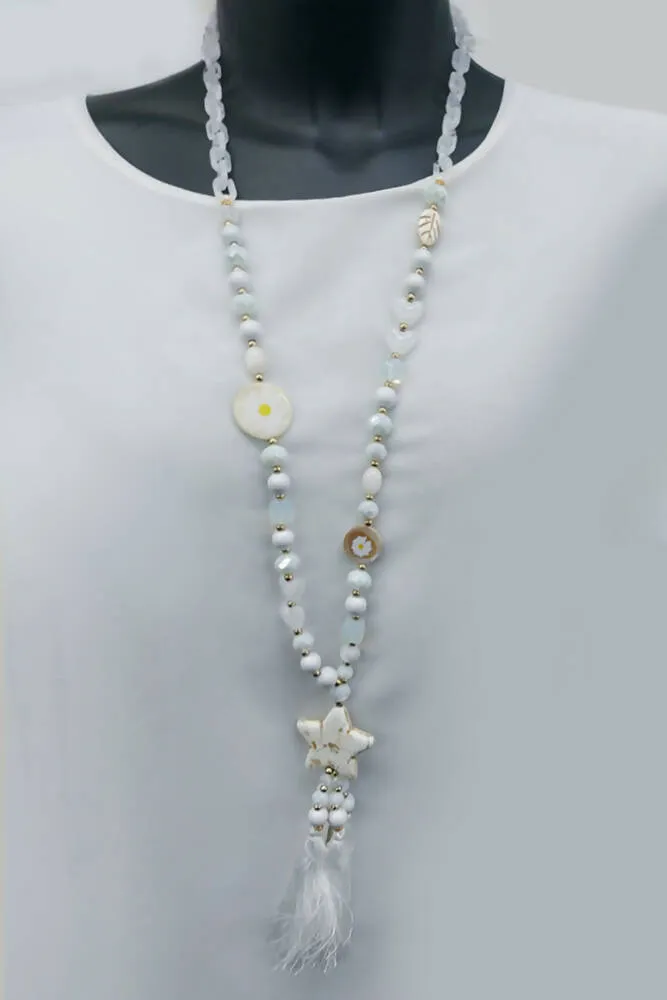 Tassels Beaded Star Strand Long Necklace