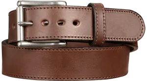 The Eastwood: Men's Brown Stitched Leather Belt Max Thick 1.75" Extra Wide