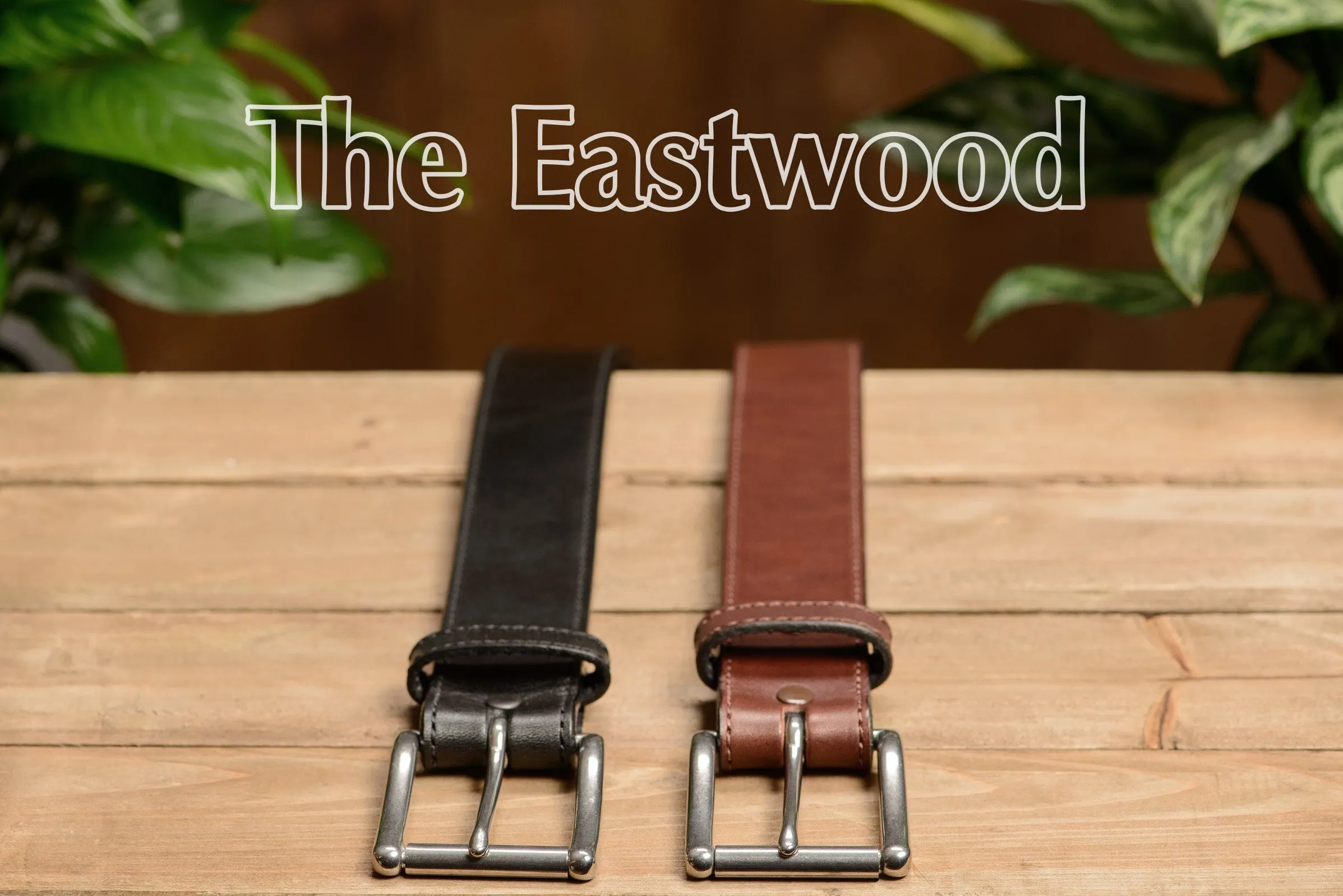 The Eastwood: Men's Brown Stitched Leather Belt Max Thick 1.75" Extra Wide