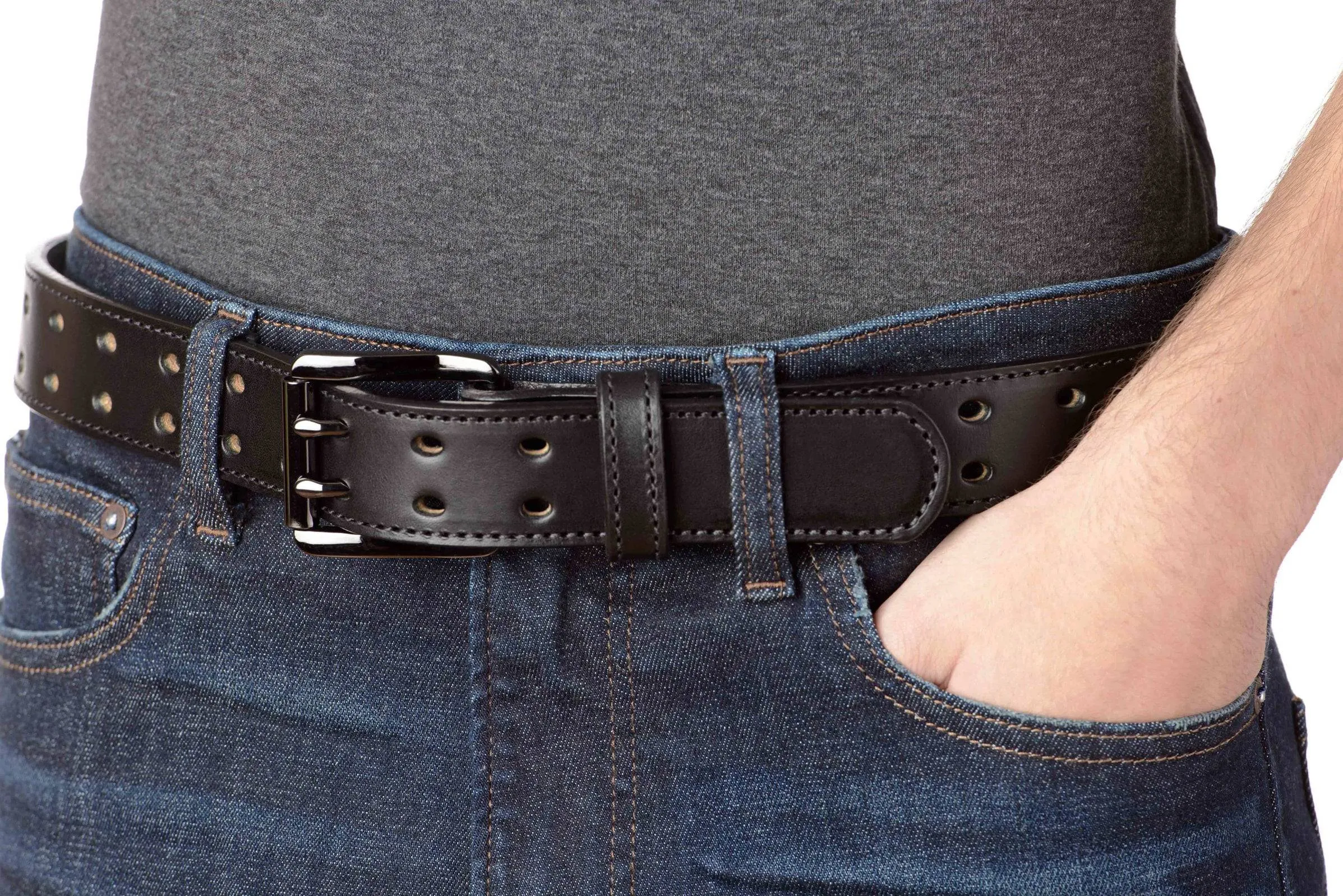 The Holey Bull: Black Stitched Double Prong Max Thick 1.50"
