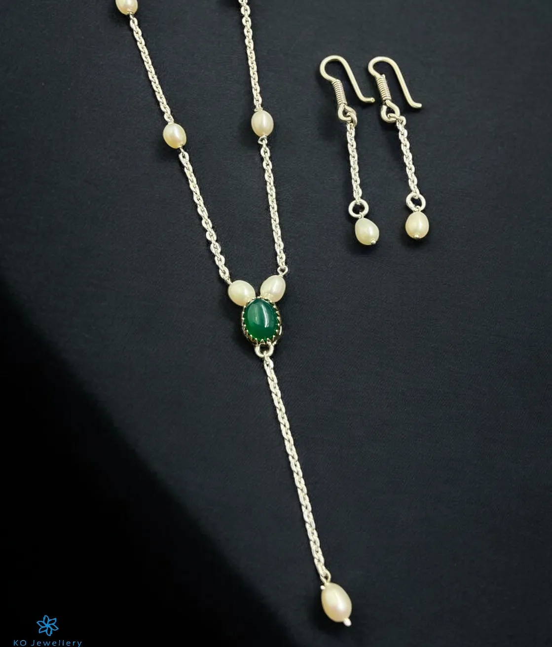 The Kaya  Silver Pearl & Gemstone Necklace/ Earrings