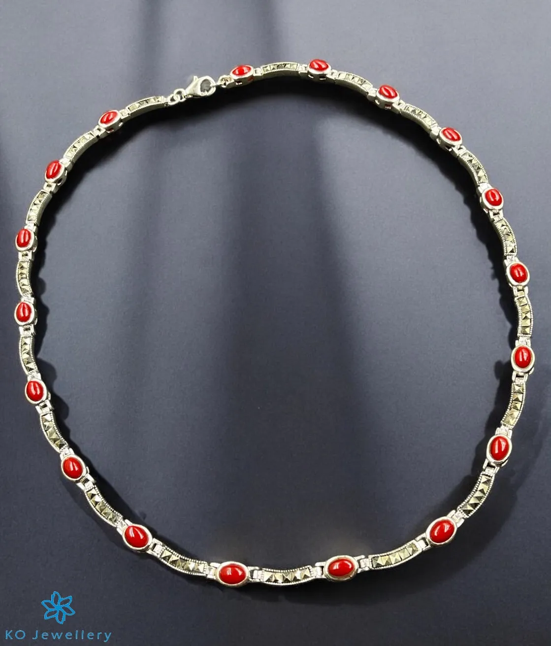 The Red Legacy Luxe Silver Marcasite Necklace