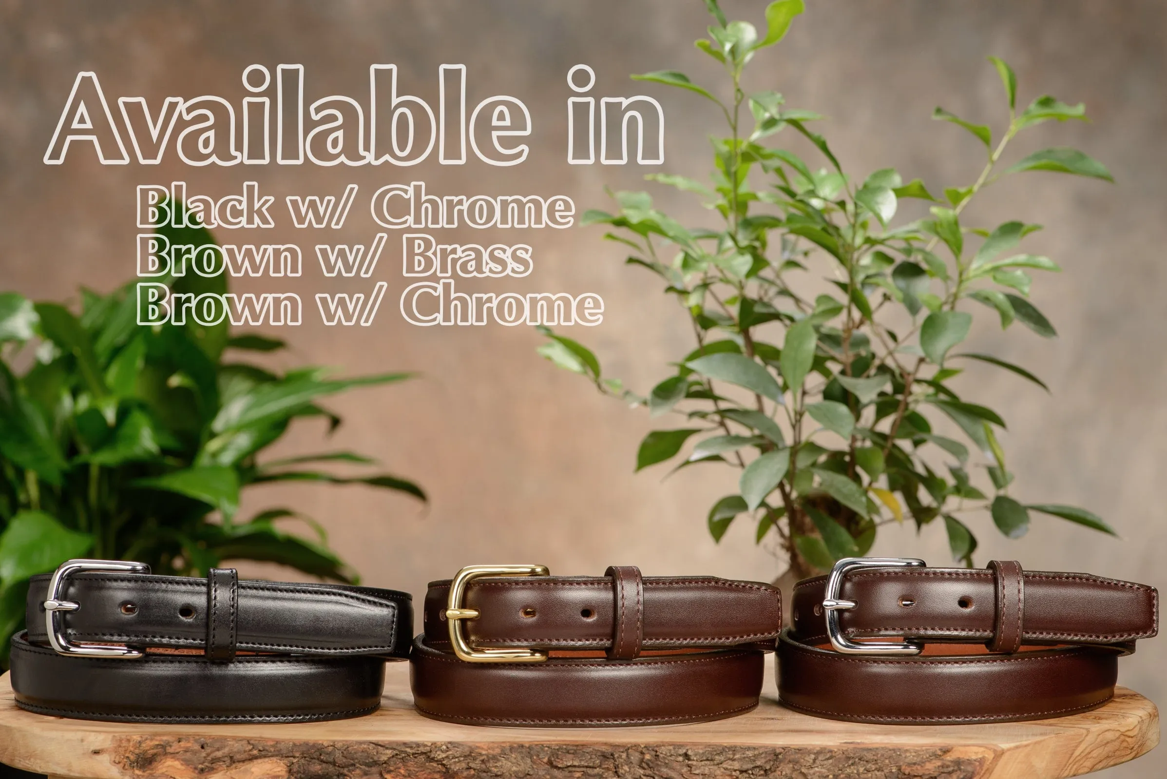 The Stallion: Men's Chocolate Brown Stitched Italian Leather With Steel Core And Chrome Buckle 1.25"