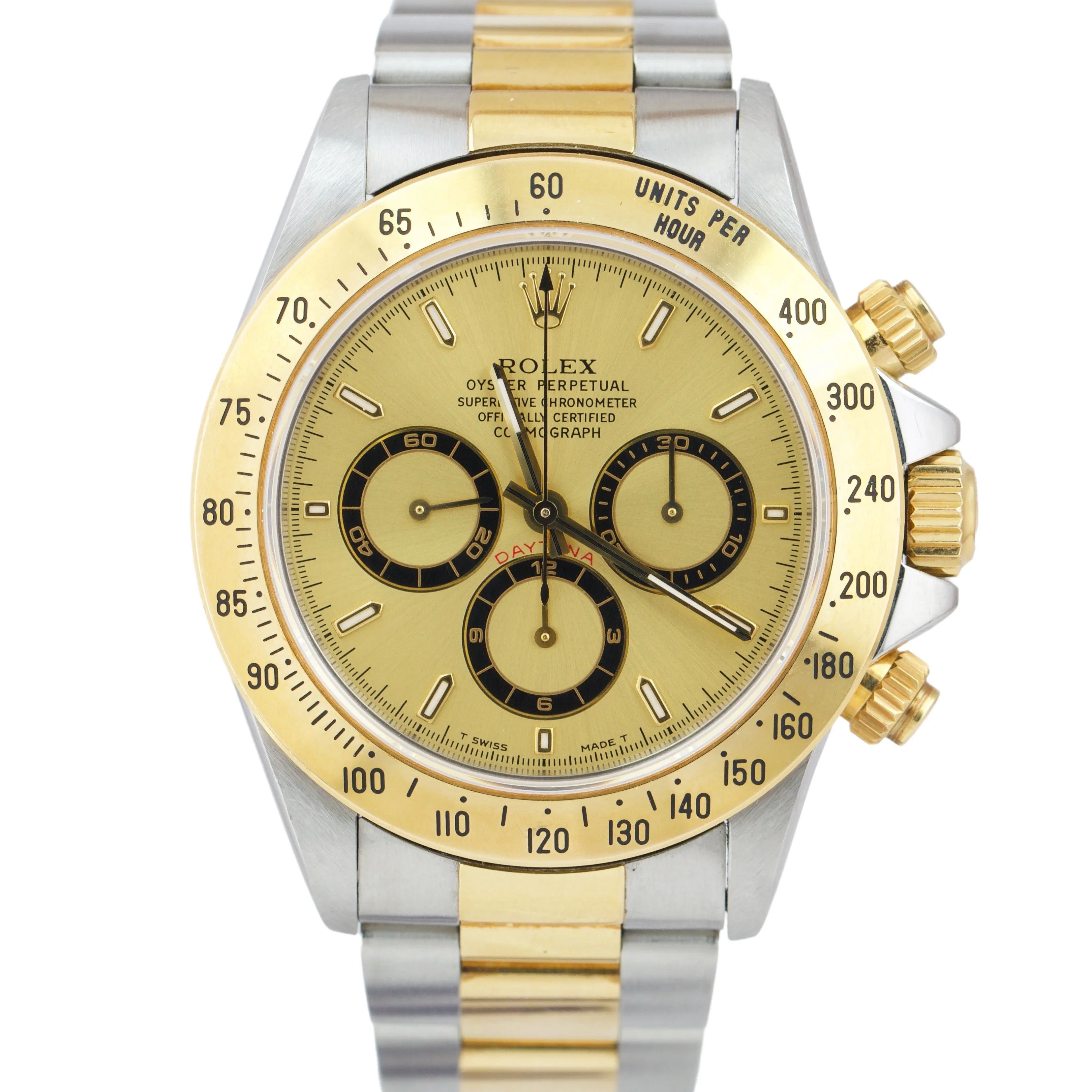 TOP CONDITION COMPLETE 1997 Rolex Daytona Champagne Zenith TT 40mm Watch 16523