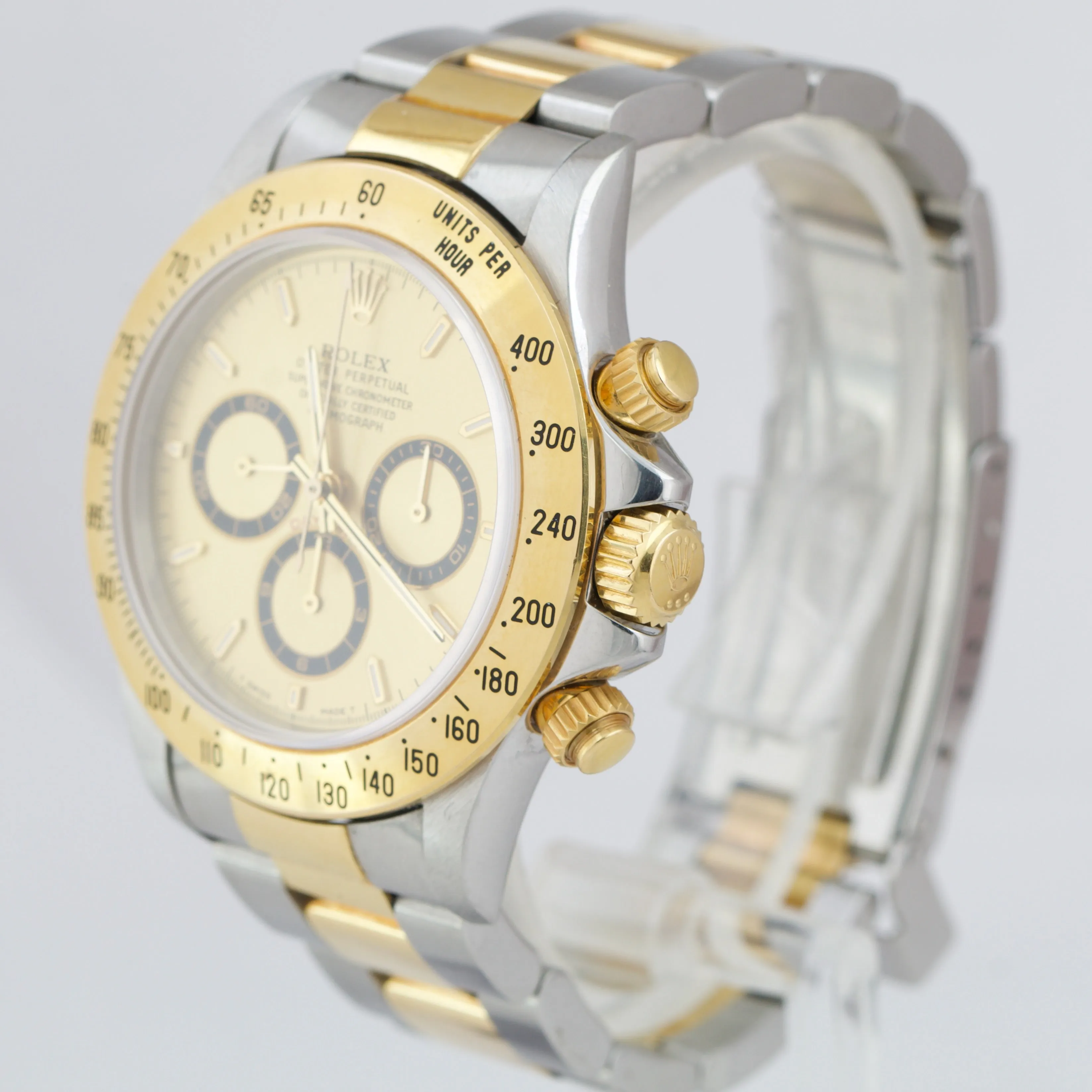 TOP CONDITION COMPLETE 1997 Rolex Daytona Champagne Zenith TT 40mm Watch 16523