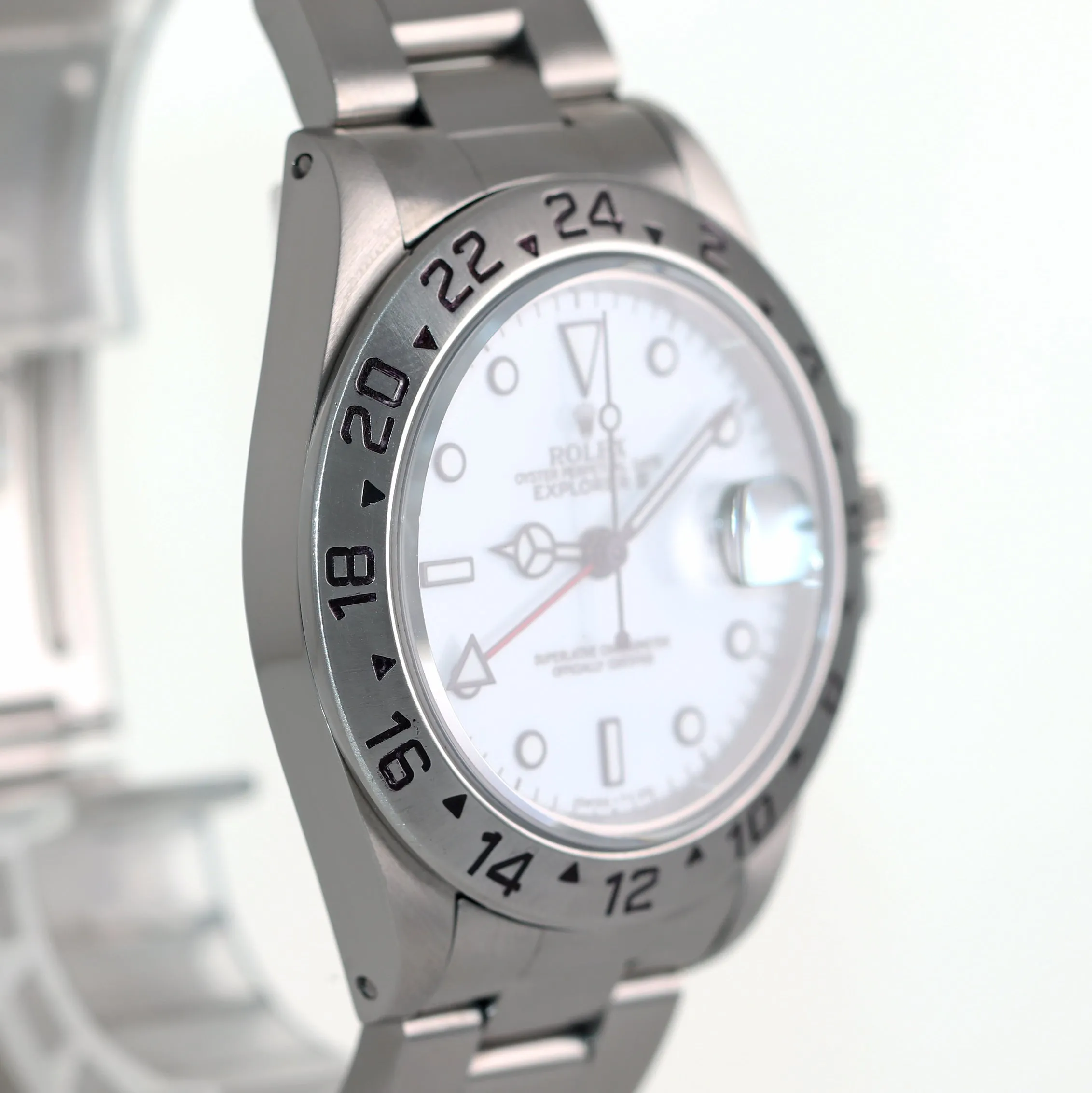TRITIUM Rolex Explorer 2 16570 Steel Oyster White Polar Dial 40mm Watch Box