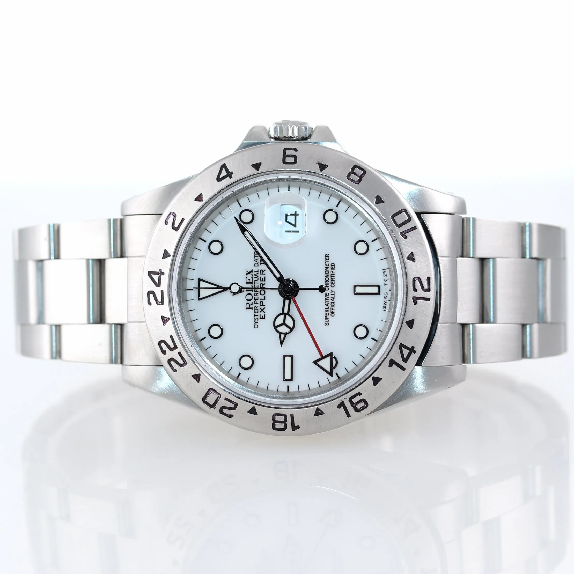 TRITIUM Rolex Explorer 2 16570 Steel Oyster White Polar Dial 40mm Watch Box