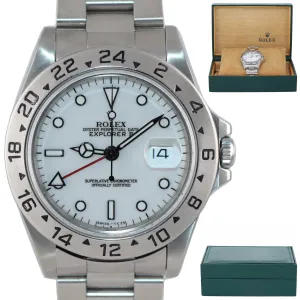 TRITIUM Rolex Explorer 2 16570 Steel Oyster White Polar Dial 40mm Watch Box