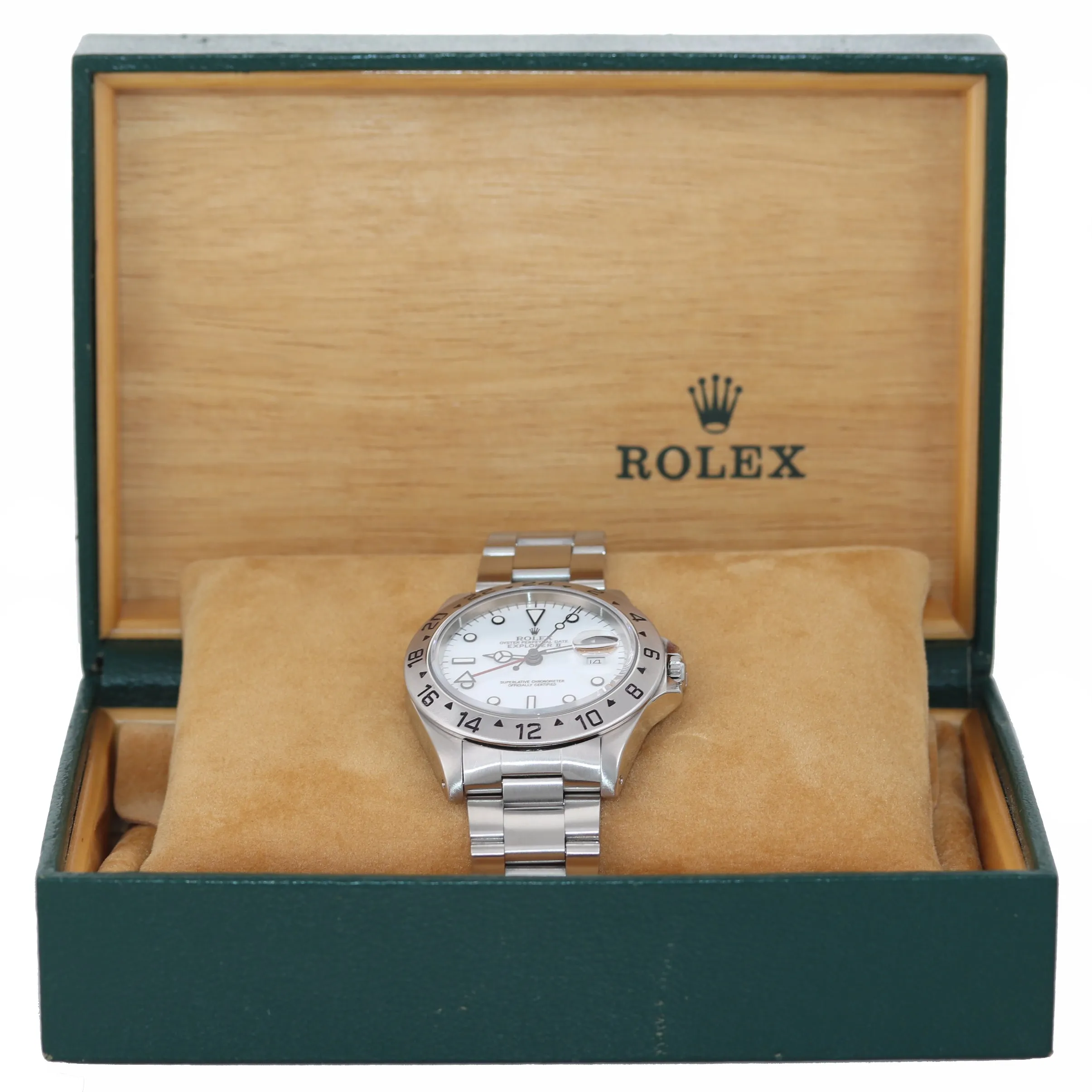 TRITIUM Rolex Explorer 2 16570 Steel Oyster White Polar Dial 40mm Watch Box
