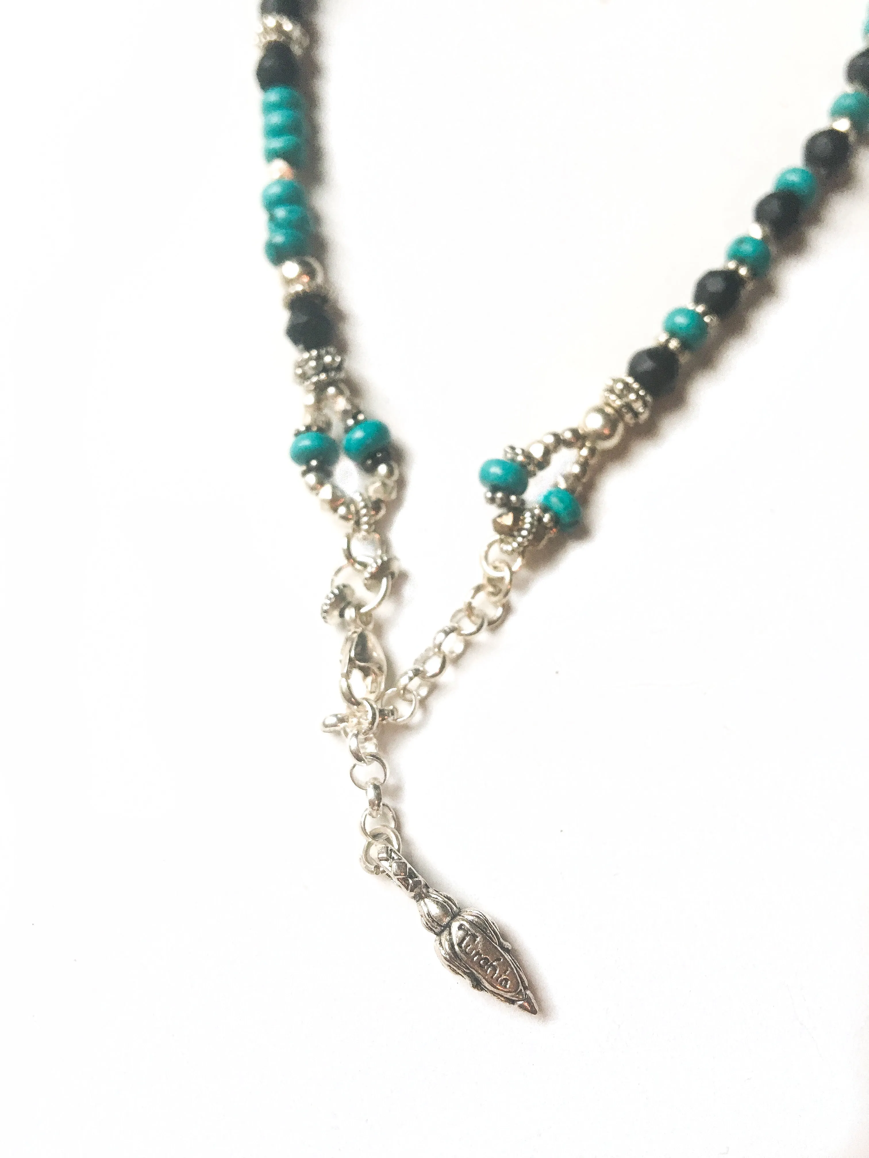 Turquoise & Black Onyx Love Wrap Bracelet