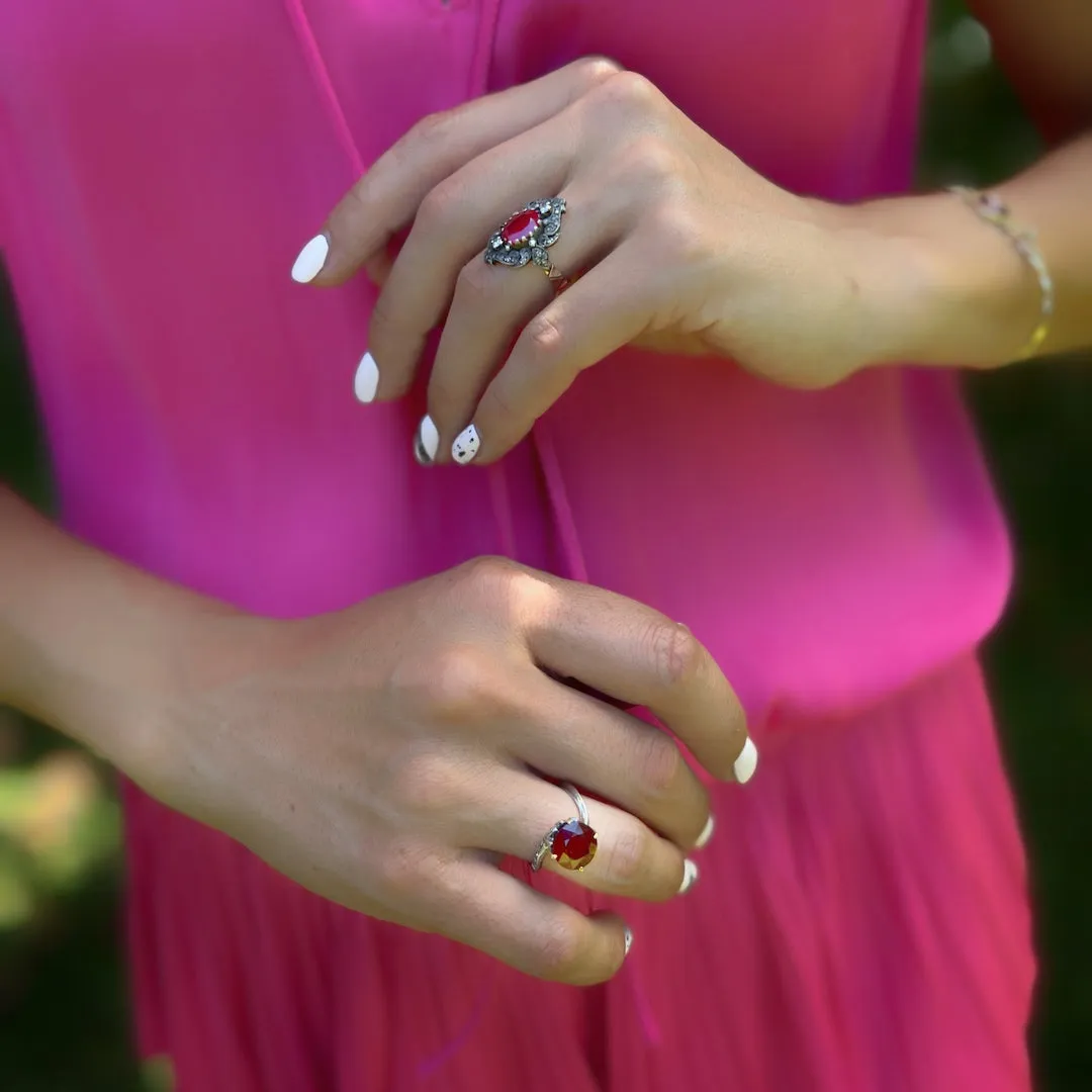 Twisted Ruby Engagement Ring