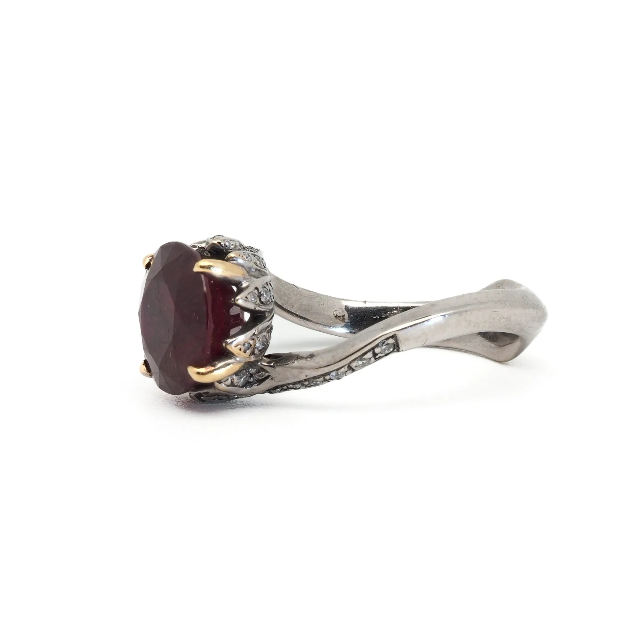 Twisted Ruby Engagement Ring
