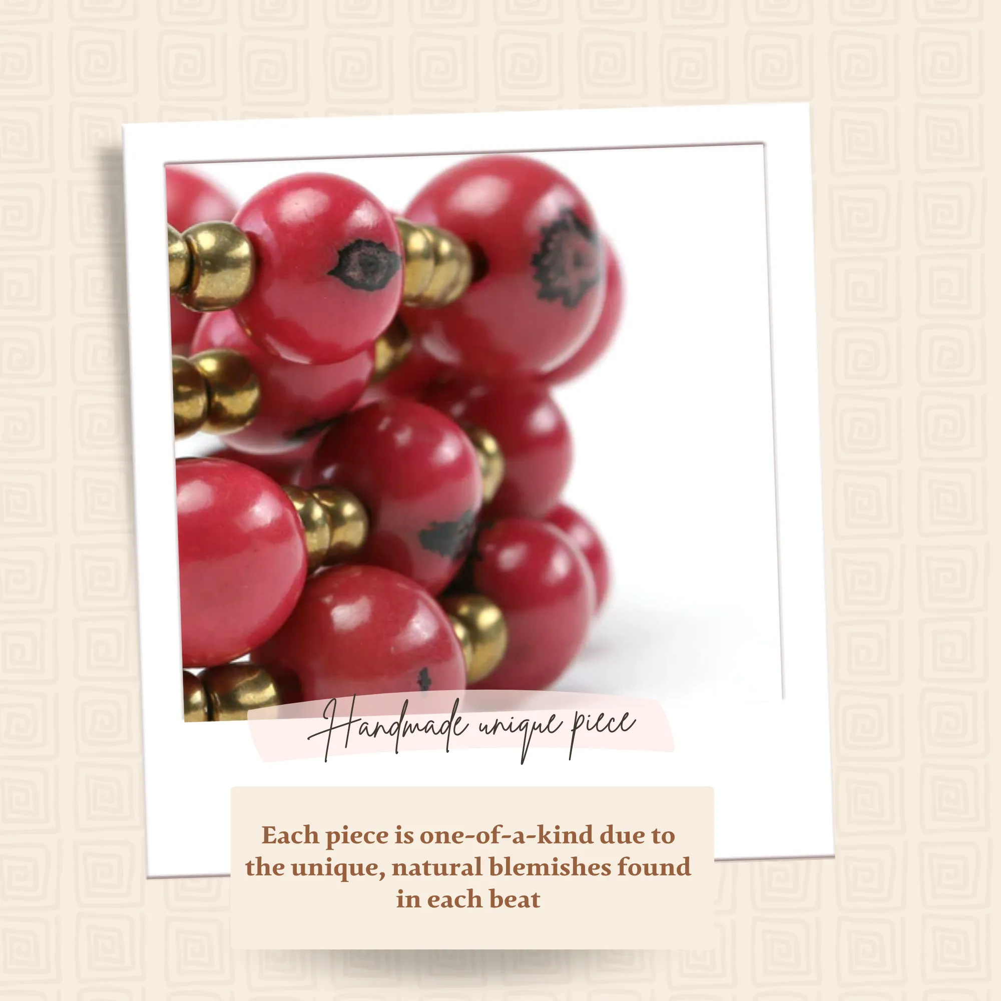 Vibrant Red Acai Beads Bracelet