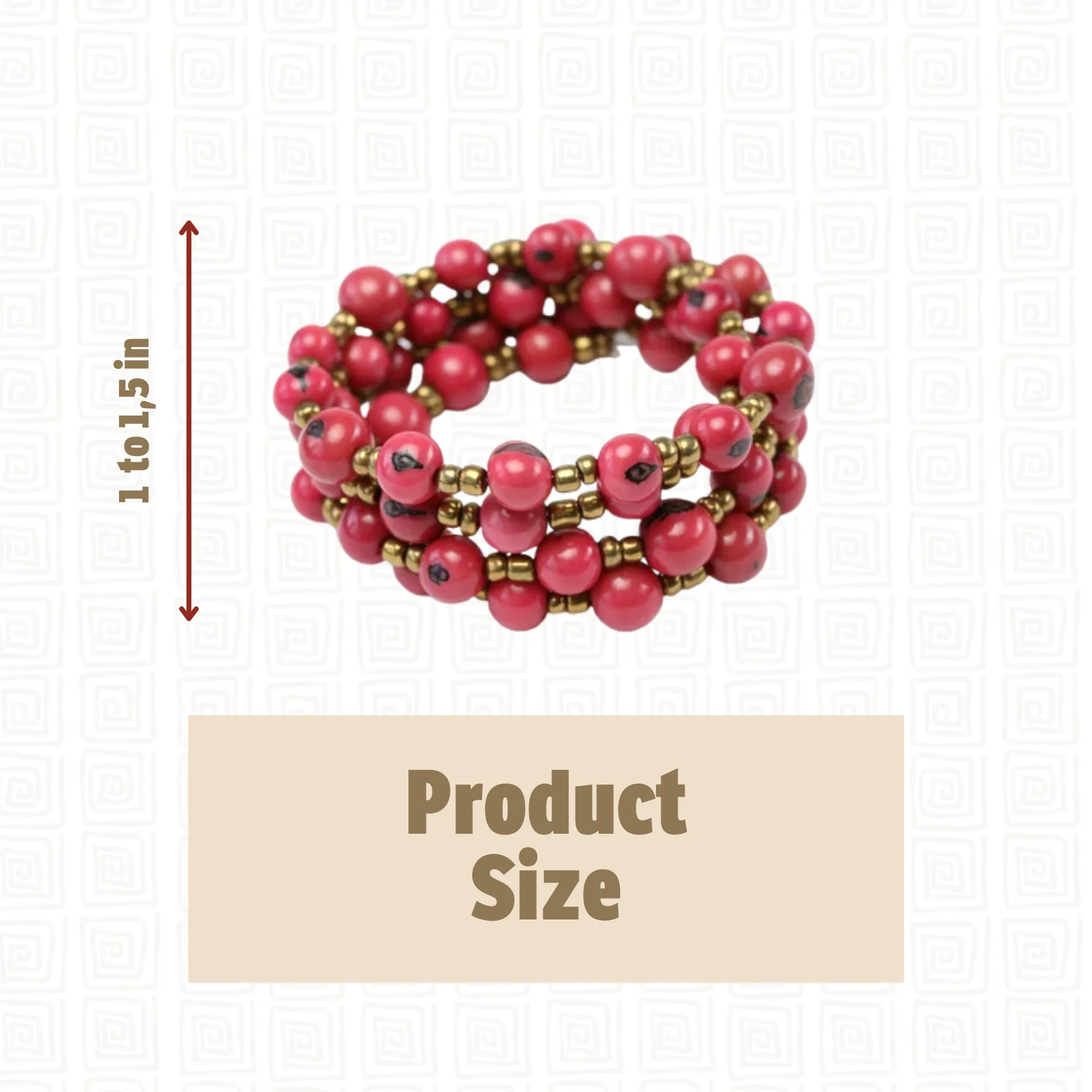 Vibrant Red Acai Beads Bracelet