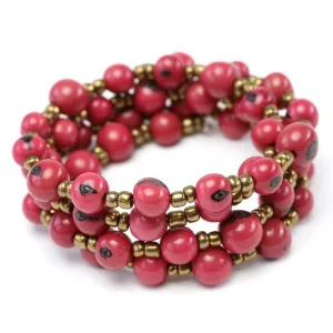 Vibrant Red Acai Beads Bracelet