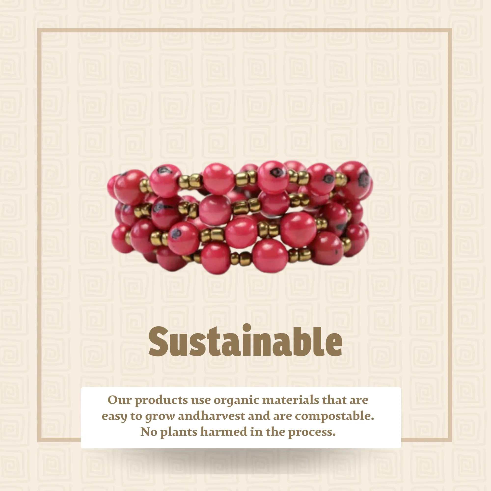 Vibrant Red Acai Beads Bracelet