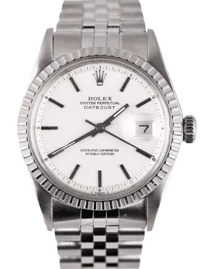Vintage 1974 Rolex DateJust 36mm Stainless Steel 1603 Silver Jubilee Watch