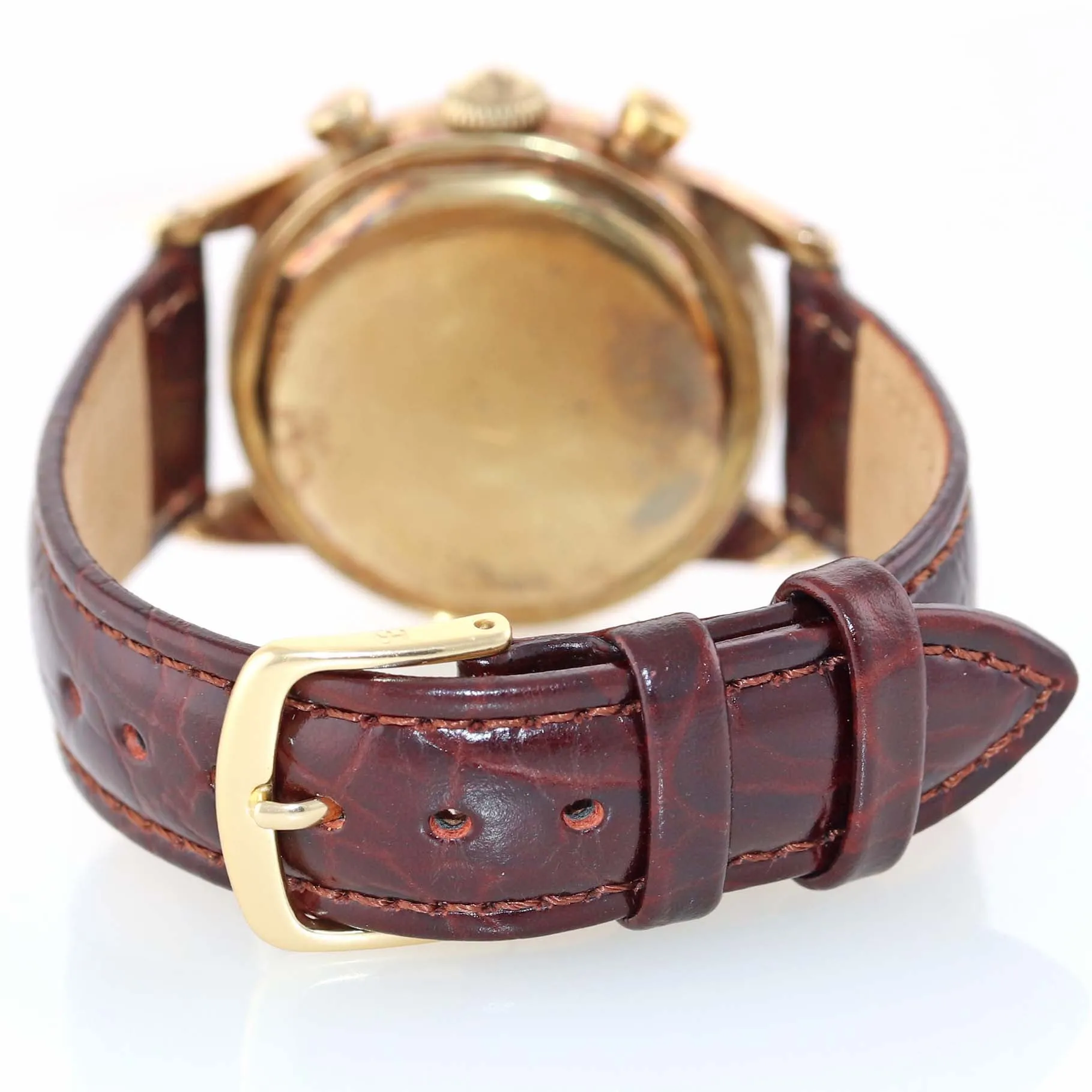Vintage Movado 95M Solid 18k Yellow Gold Manual 35mm Patina Chronograph Watch
