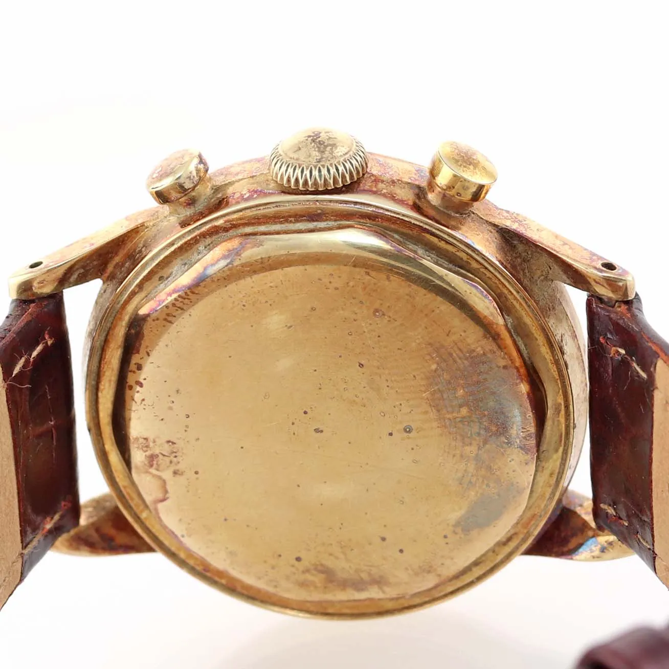 Vintage Movado 95M Solid 18k Yellow Gold Manual 35mm Patina Chronograph Watch