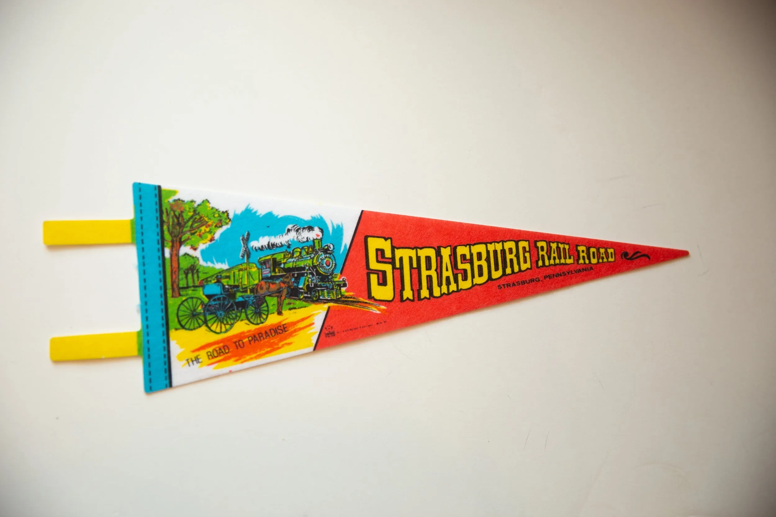 Vintage Strasburg Railroad Pennsylvania Felt Flag