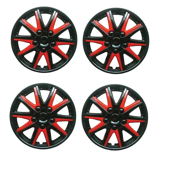Vw Golf V Black Red Wheel Trims Covers (2003-2009)