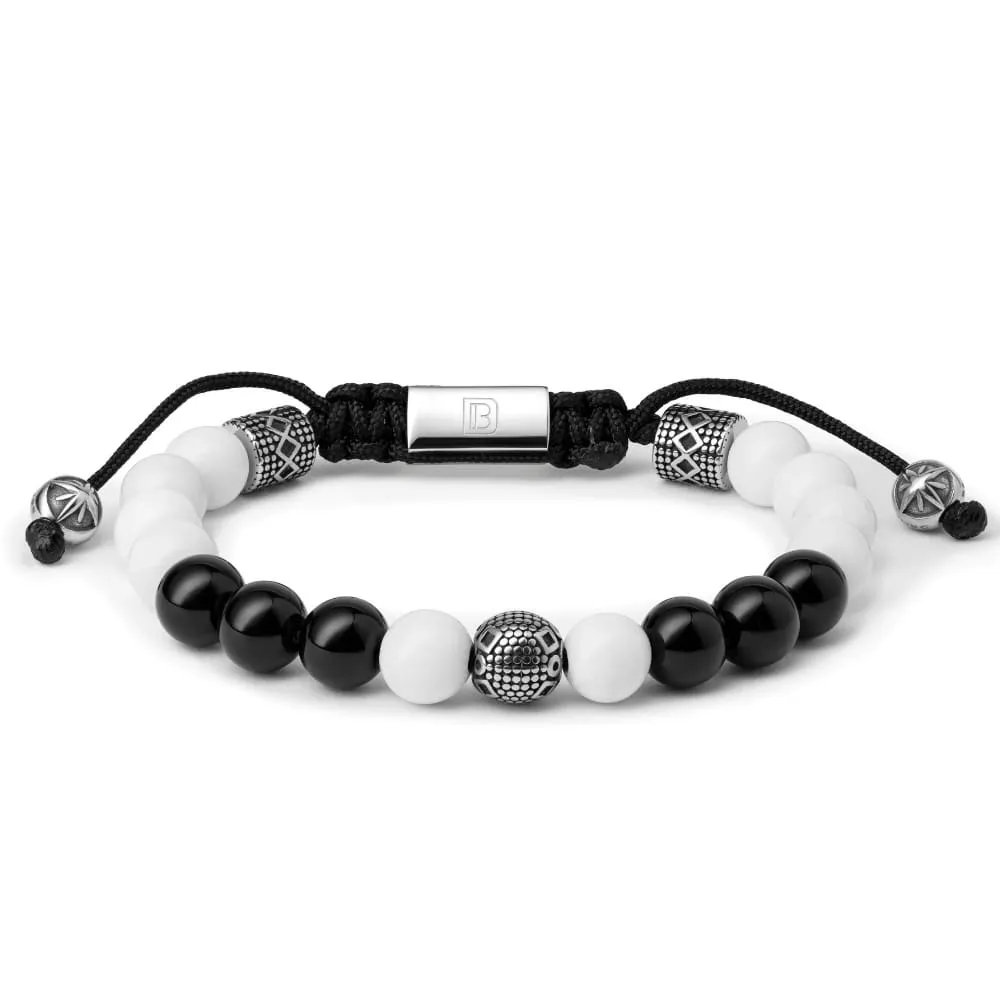 White Agate, Black Onyx, and Silver Tropez