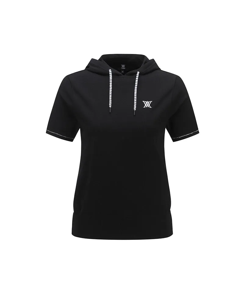 Women Hoodie Point Sweater - Black