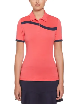Women's Asymmetrical Color Block Golf Polo