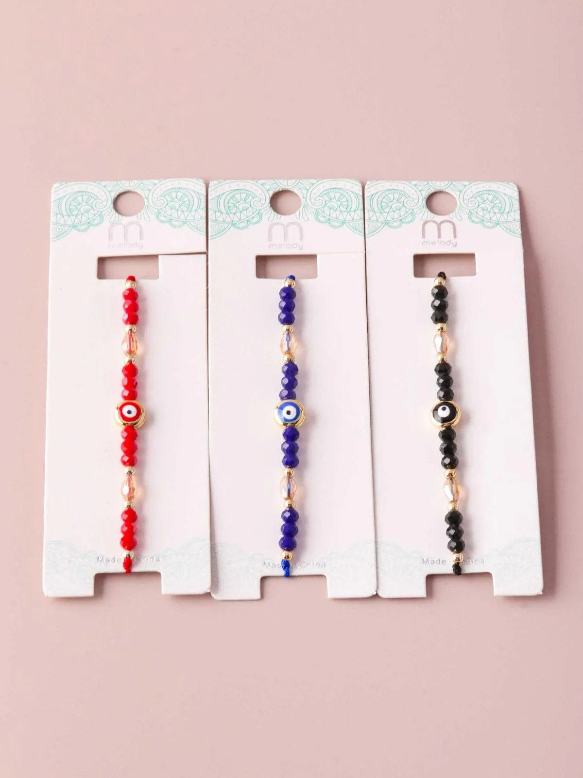 WOMEN'S FASHION ASSORTED COLORS EVIL EYE BEADS BRACELET