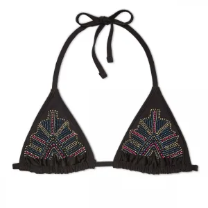 Xhilaration Women's Beaded Triangle Bikini Top