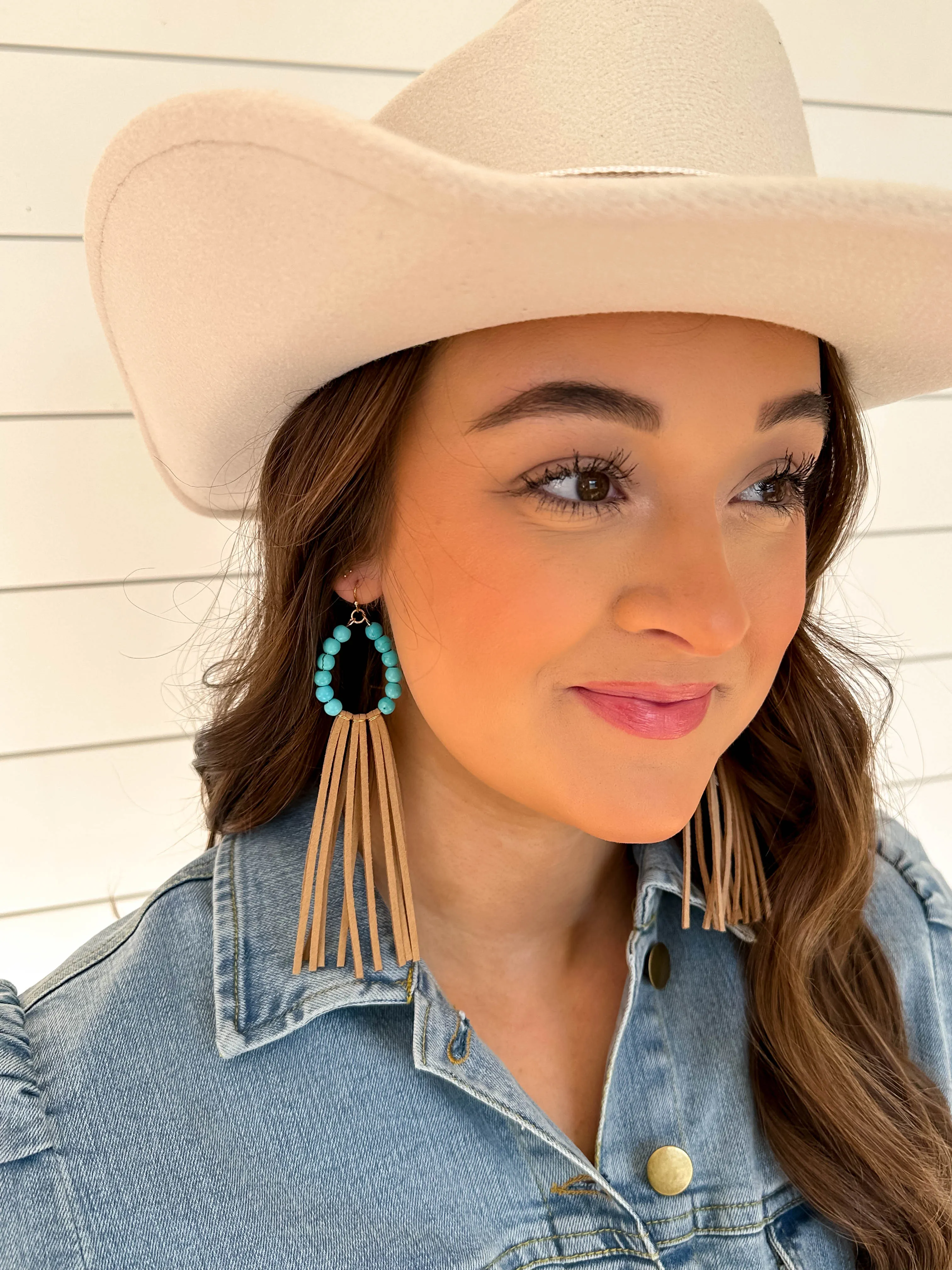 Yellow Leather Dangle Drop Earring